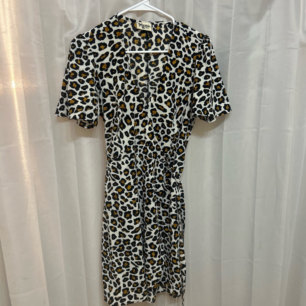 Show Me Your MuMu, McMahan Wrapped Dress in Leopard Size S